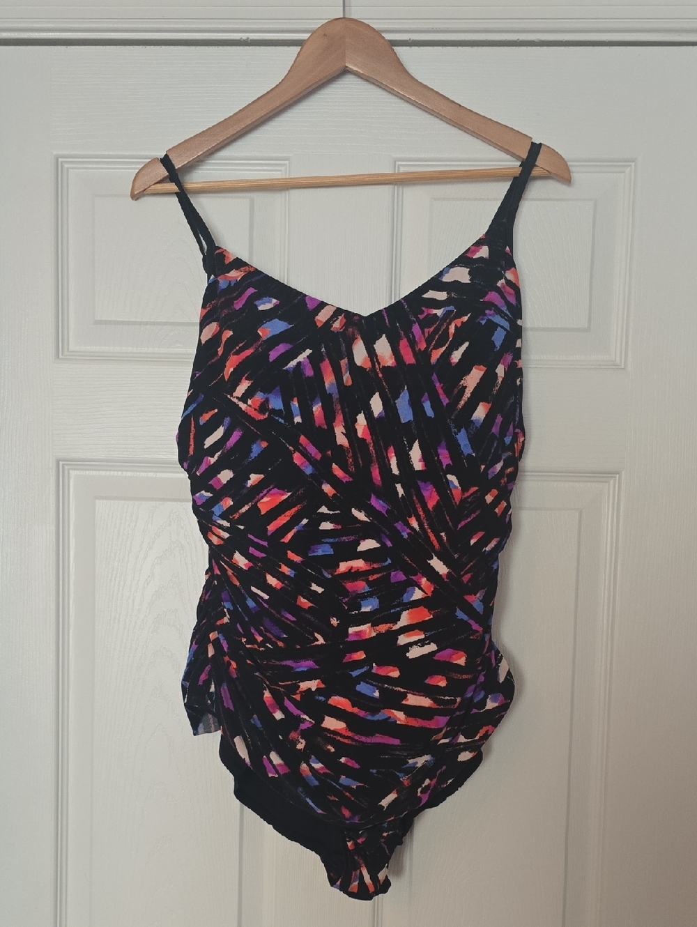 Black Multi-Color Print Swimsuit